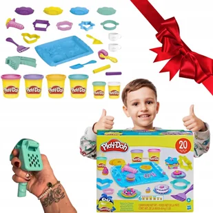 CIASTOLINA MAGICZNA CUKIERNIA DUŻY ZESTAW XXL 6 TUB I 20 ELEMENTÓW HASBRO - Masy plastyczne - miniaturka - grafika 1