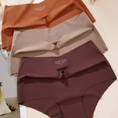 Inne - TEMU 3-pak Eleganckich Majtek Z Wysokim Stanem W Jednolitym Kolorze Dla Kobiet, Bezszwowe Tkane Tkaniny Z Włókna, Poliamid 85% 15%, Szybkoschnące - miniaturka - grafika 1