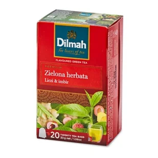 Dilmah Green Tea Liczi Imbir ex20 z zawieszką DILM.GR.LICZ.IMB.E20 - Herbata - miniaturka - grafika 1