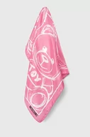 Krawaty i muchy męskie - Moschino poszetka jedwabna kolor różowy - miniaturka - grafika 1