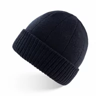 Czapki męskie - Czapka Męska Typu Beanie Granatowa, Zimowa Paolo Peruzzi Br-03-Db - miniaturka - grafika 1