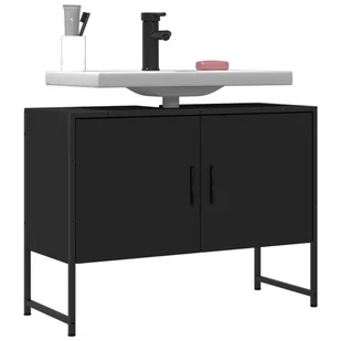 vidaXL Szafka pod umywalkę, czarna, 80x33x60 cm - Szafki łazienkowe - miniaturka - grafika 1