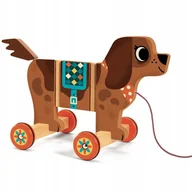 Zabawki zręcznościowe - Drewniana zabawka do ciągnięcia Pies Nico DJ06247 - miniaturka - grafika 1