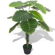 Sztuczne kwiaty - vidaXL Sztuczna kolokazja jadalna (taro) z doniczką, 70 cm, zielona - miniaturka - grafika 1