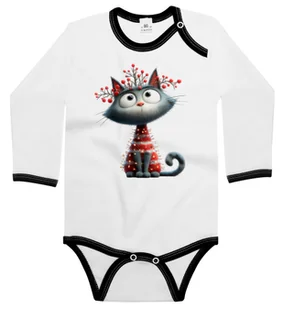 Body dziecięce Szary Kot Kotek Ubrany W Lampki Choinkowe Święta 86/92 - Body dla niemowląt Body dziecięce Szary Kot Kotek Ubrany W Lampki Choinkowe Święta 86/92 - Body dla niemowląt - miniaturka - grafika 1