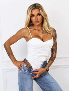 USZTYWNIANE BODY Z MARSZCZENIEM- BIAŁE - Olika - Body - miniaturka - grafika 1