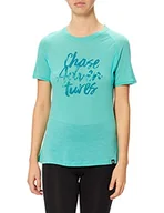 Koszulki i topy damskie - Odlo Damska Kota Ceramiwool Bl Top Cn Ss koszulka sportowa, wielokolorowa (Pool Green/Placed Print Ss18 40248), 32 (rozmiar producenta: Large) - miniaturka - grafika 1