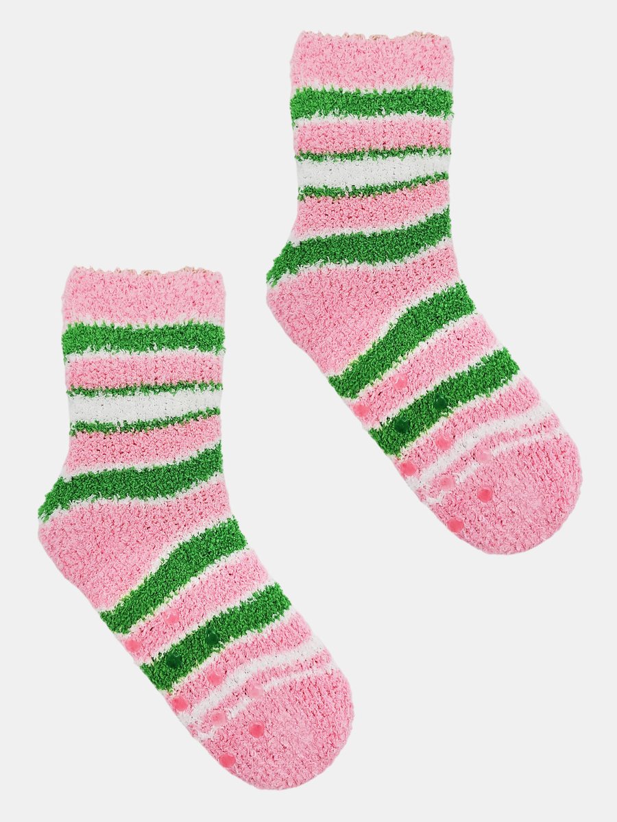 Skarpety boucle z ABS w paski 27-30 róż jasny 27-30