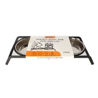 Miski dla psów - DINGO-zestaw metalowy dla kota-2x280 ml - miniaturka - grafika 1