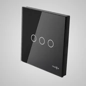 Klawisze i ramki - Touchme TM703B Duży panel 86x86mm szklany łącznik potrójny czarny TM703B - miniaturka - grafika 1