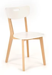 Krzesło Niko 1 201 Buk / 107 Białe - Krzesła - miniaturka - grafika 1