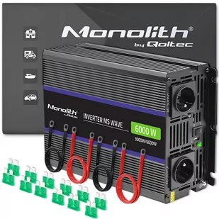 Qoltec Monolith 6000 MS Wave 12V na 230V 3000/6000W USB - Przetwornice samochodowe - miniaturka - grafika 1