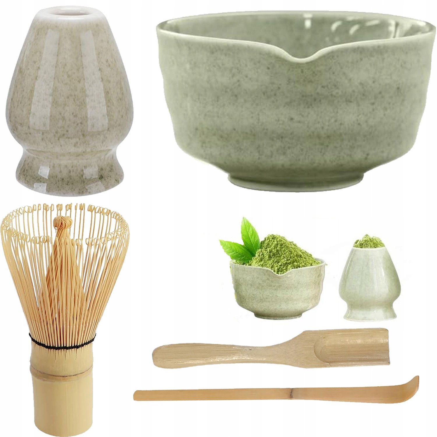 Zestaw do Matchy – Miska i Miotełka, Zestaw Startowy Zielony