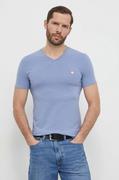 Koszulki męskie - Guess t-shirt męski kolor niebieski gładki - miniaturka - grafika 1