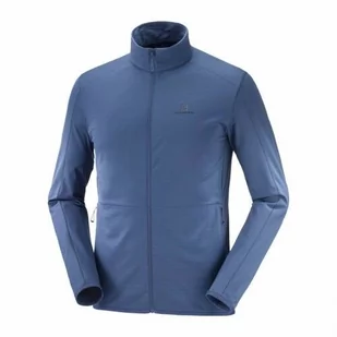 Bluza Salomon Outrack Full Zip Mid Dark Denim - Bluzy sportowe męskie - miniaturka - grafika 1