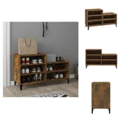 Szafki na buty - vidaXL Stojak na buty dąb wędzony 102x36x60 cm materiał drewnopochodny - Stojaki i szafki na buty - miniaturka - grafika 1