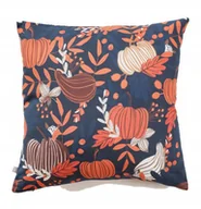 Poszewki na poduszki - Poszewka dekoracyjna 45x45 z DYNIAMI pomarańczowa JESIEŃ wzór - miniaturka - grafika 1