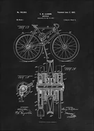Plakaty - Galeria Plakatu, Plakat, Patent Mechanizm Rowerowy Projekt z 1902, black, 40x60 cm - miniaturka - grafika 1