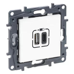 Legrand Gniazdo Usb Niloe Step 863140 A+C białe - Gniazdka elektryczne - miniaturka - grafika 1