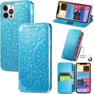 Etui i futerały do telefonów - Etui König Design kompatybilne z etui na telefon komórkowy Apple iPhone 12 Pro Max ze skóry syntetycznej - Niebieskie etui na telefon komórkowy - miniaturka - grafika 1