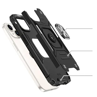 Pancerne etui z uchwytem na palec do iPhone 15 Wozinsky Ring Armor - różowe złoto - Etui i futerały do telefonów - miniaturka - grafika 3