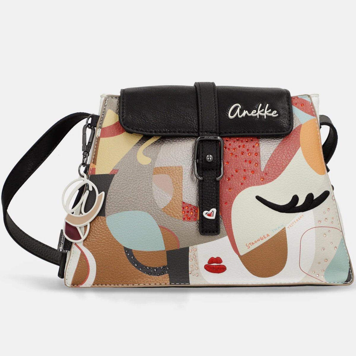 Torebka Damska ANEKKE Torba Na Ramię Średnia z nadrukiem EIKON 42753-560 Kolorowy