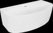 Wanny - Mexen Bruna wanna wolnostojąca przyścienna 150 x 82 cm, biała połysk, przelew chrom - 52731508200-01 - miniaturka - grafika 1