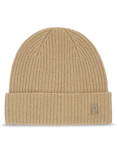 Tommy Hilfiger Czapka Cashmere Chic Beanie AW0AW15321 Beżowy - Czapki damskie - miniaturka - grafika 1
