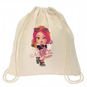 Plecaki worki - WOREK BEŻOWY Bawełniany Do Szkoły Na Prezent KOOKYLOOS MIRANDA Wzory - miniaturka - grafika 1