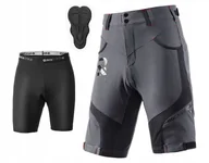 Spodenki rowerowe - Krótkie spodenki rowerowe 2w1 wkładka 4D Mtb oddychające YPK020 2XL Gr - miniaturka - grafika 1
