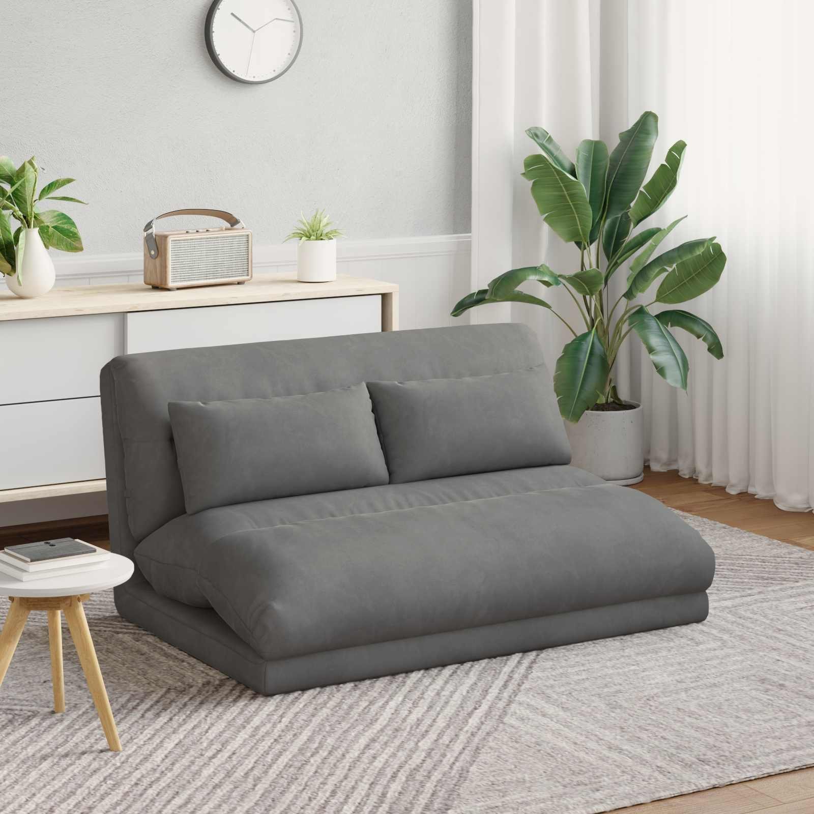 vidaXL vidaXL Krzesło na podłogę Ciemnoszary 110 x 82 x 55 cm Aksamit