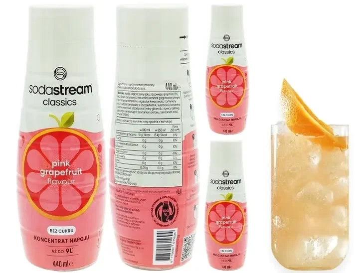 3x Syrop Koncentrat Grapefruit Do Saturatora Sodastream 9l Napoju Z 440ml