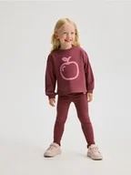 Spodnie i spodenki dla dziewczynek - Reserved - Prążkowane legginsy - ciemnobrązowy - miniaturka - grafika 1