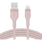 Kable USB - Belkin USB-A Lightning Silicone 2m Pink - miniaturka - grafika 1