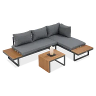 Meble ogrodowe - Zestaw Mebli Ogrodowych TULIP Modułowy Narożnik Stolik na Taras Ogród 3w1 - miniaturka - grafika 1