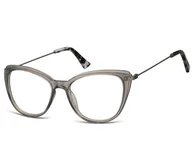 Okulary korekcyjne, oprawki, szkła - Oprawki korekcyjne okulary Kocie Oczy zerówki damskie CP121A szare - miniaturka - grafika 1