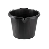 Wiadra i kastry budowlane - Wiadro budowlane 14 l z wylewką czarne - miniaturka - grafika 1