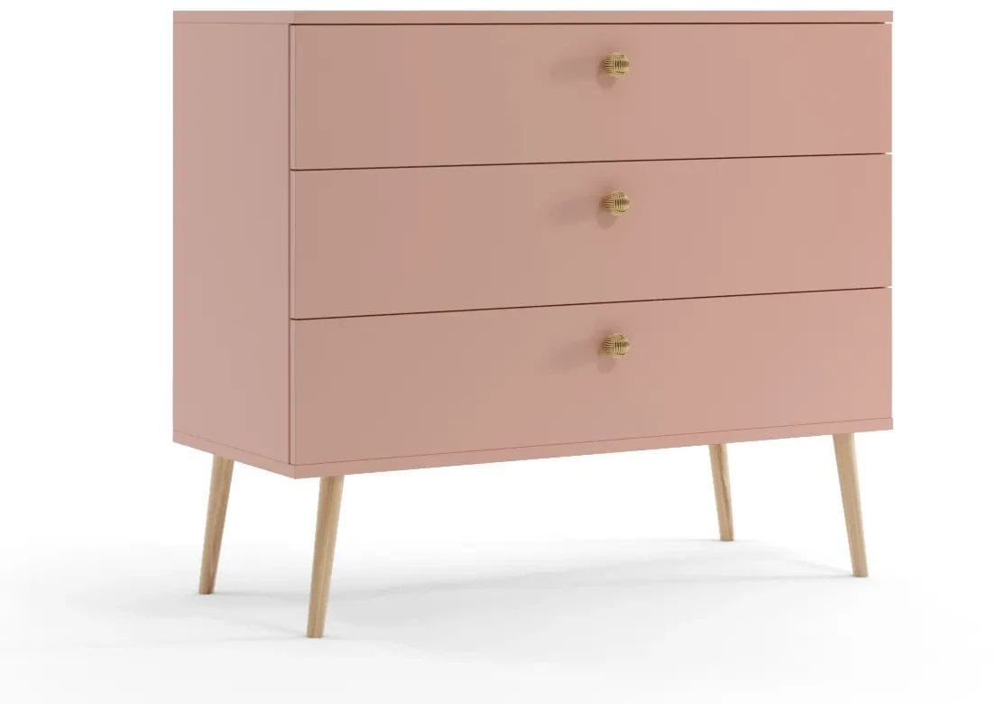 Komoda LEBEL 2 z szufladami 100cm różowa MELIMEBLE