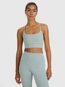 Bielizna sportowa damska - 4F Biustonosz treningowy z niskim wsparciem - zielony L - miniaturka - grafika 1