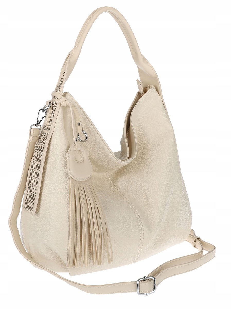 Torebka Damska Listonoszka Worek Shopper Torba na Ramię MC748 Beżowa