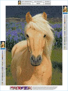 Haft Diamentowy, Obraz, Mozaika Diamentowa Diamond Painting, DOSTOJNY KOŃ 30x40cm - Rękodzieło - miniaturka - grafika 5