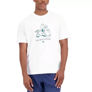 Koszulka New Balance MT31560SST - biała - Koszulki sportowe męskie - miniaturka - grafika 1