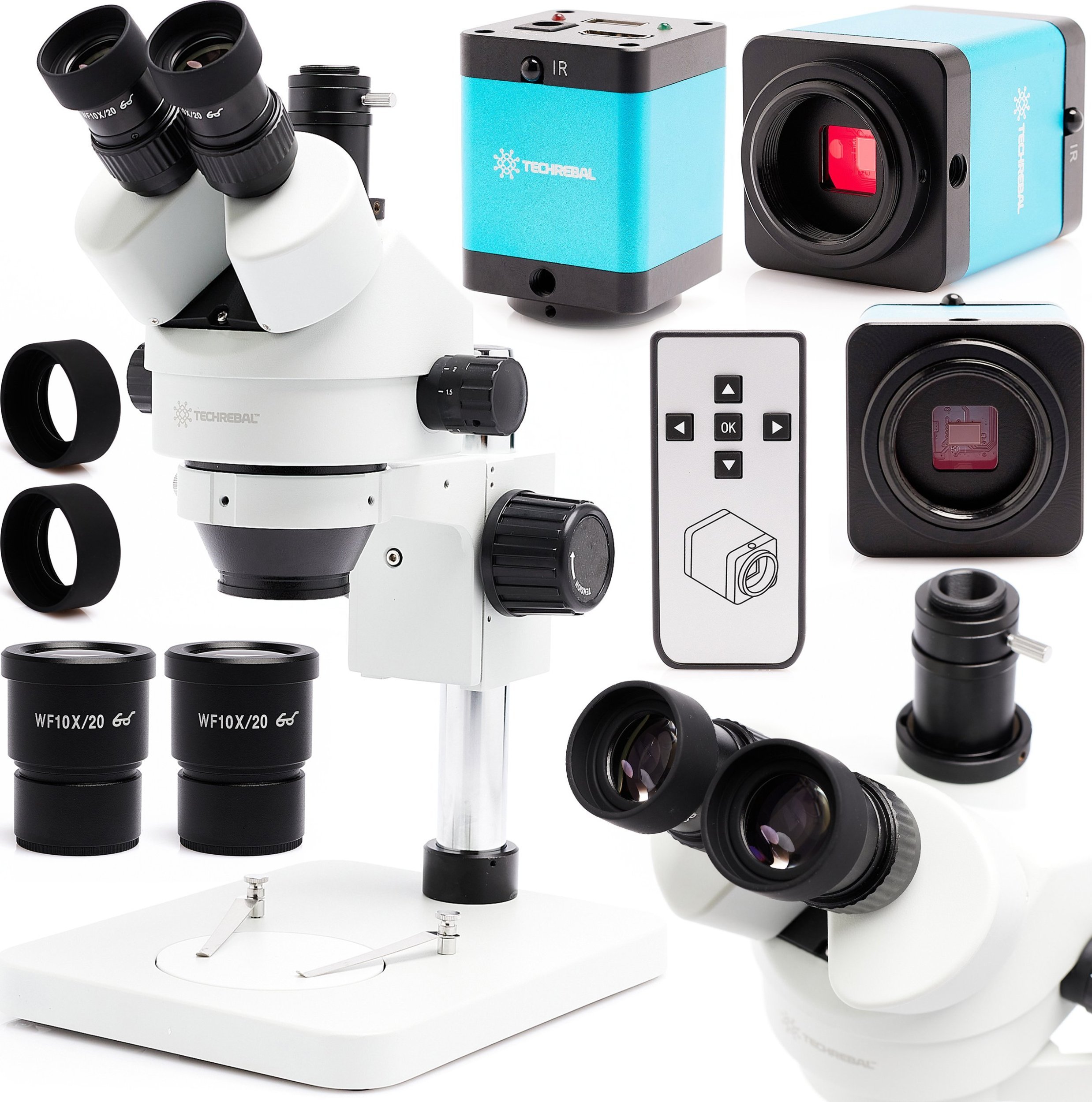 Mikroskop dla Elektronika Stereoskopowy Techrebal 10HT 7-45x Kamera 12MP