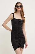 Sukienki - Patrizia Pepe sukienka kolor czarny mini dopasowana 2A2680 A644 - miniaturka - grafika 1