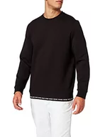 Bluzy męskie - BOSS Męska bluza Salbo 1 Slim-Fit z wyszywanym logo, czarny (Black1), M - miniaturka - grafika 1
