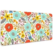 Podkładki na biurko - Ochronna podkładka na biurko Łąka kwiaty 100x50 cm, Dywanomat - miniaturka - grafika 1