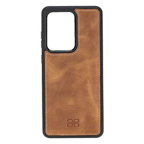 Bouletta skórzane etui na telefon komórkowy Samsung Galaxy S20 Ultra etui na telefon komórkowy Bumper Flex Case Cover etui ochronne z przegródką na karty w kolorze antycznym Camel