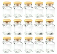 Pojemniki kuchenne - 15x Słoiki na przyprawy 150 ml z eleganckim drewnianym zamknięciem - miniaturka - grafika 1
