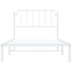 Metalowa rama łóżka z wezgłowiem, biała, 107x203 cm Lumarko! - Łóżka - miniaturka - grafika 6