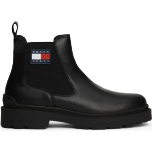 Tommy Jeans Skórzane sztyblety CHELSEA - Sztyblety męskie - miniaturka - grafika 1